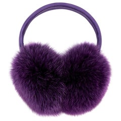 Verheyen London Ear Muffs in Amethyst Purple Fox Fur