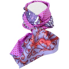 Foulard en soie Hermès Maxi Twilly Cut Astrologie Pois ( Dies et Hore) Parma In Box