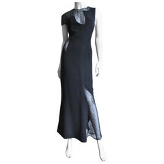 Vintage Gianni Versace Couture Asymmetric Gown with Lace Cut outs