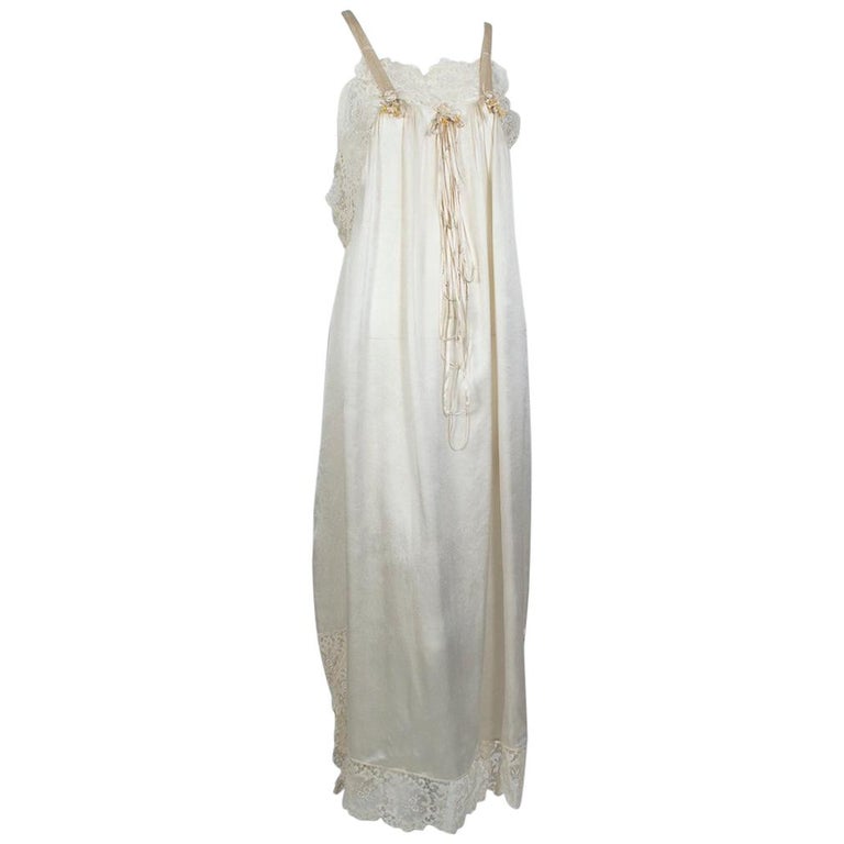 Edwardian Charmeuse and Lace Dressing Gown, 1924 at 1stDibs | edwardian ...