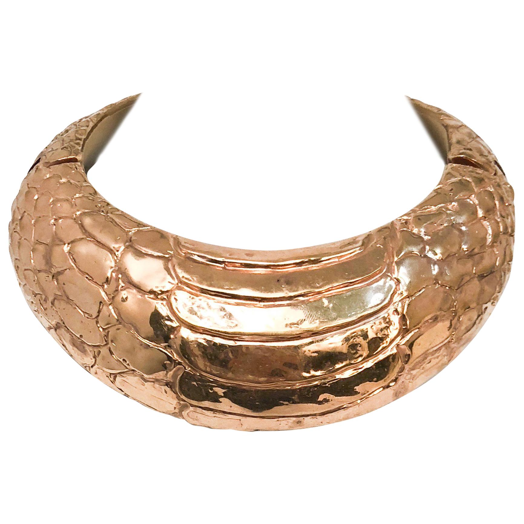 Cedric Caharlier Brass Choker with Snake Sin Texture