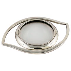 Hermes Cleopatra Eye Silver Toned Desk Magnifying Glass Paperweight