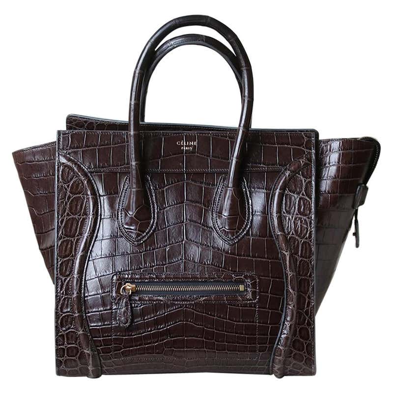 Céline Brown Crocodile Luggage Bag With Gold H/W at 1stDibs | celine ...