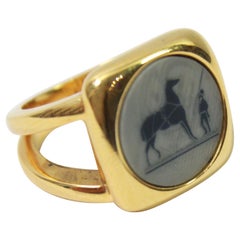 Gold Plated Hermes Ring  Size 56