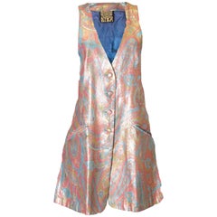 Retro Biba Mini Dress /Long Waistcoat