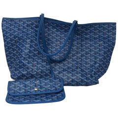 Navy Blue Goyard St. Louis Tote Bag For Sale at 1stDibs