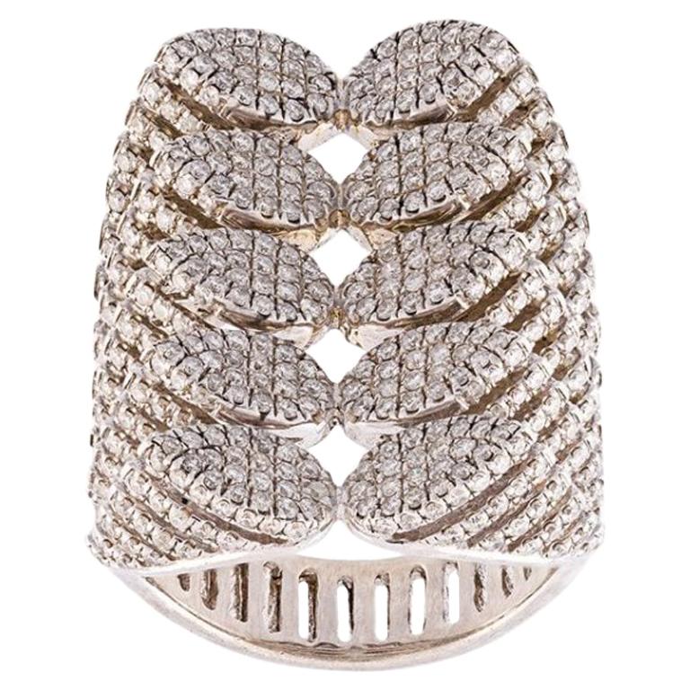 AS29 Spine 18K White Gold and Diamond Ring