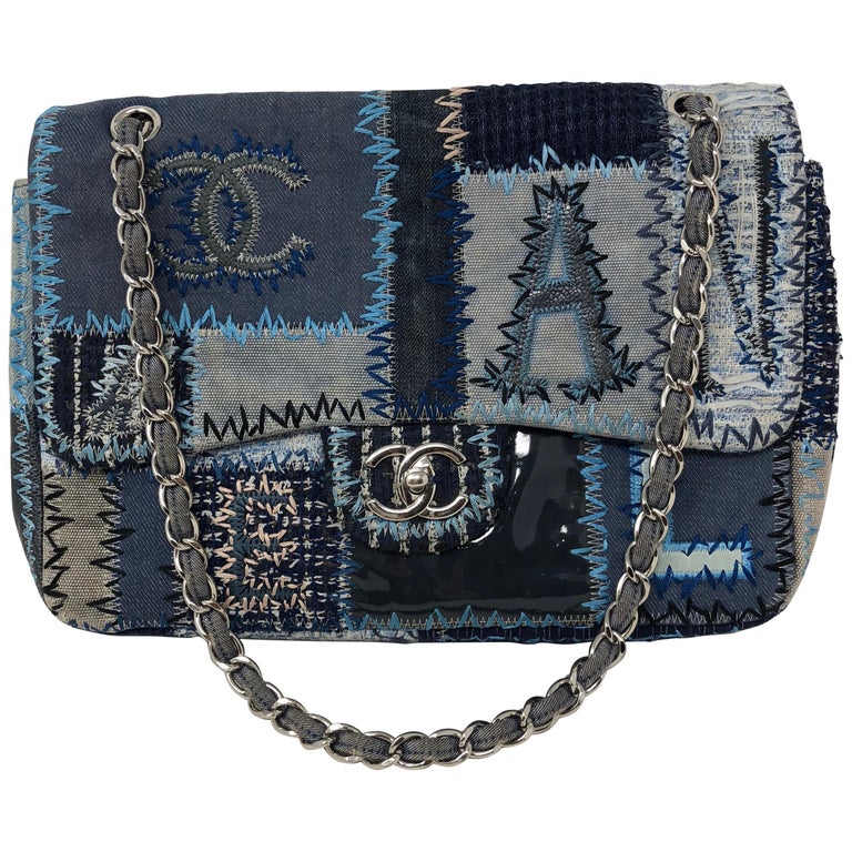 denim patchwork bag