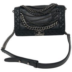 Chanel Black Chains Around Boy Bag