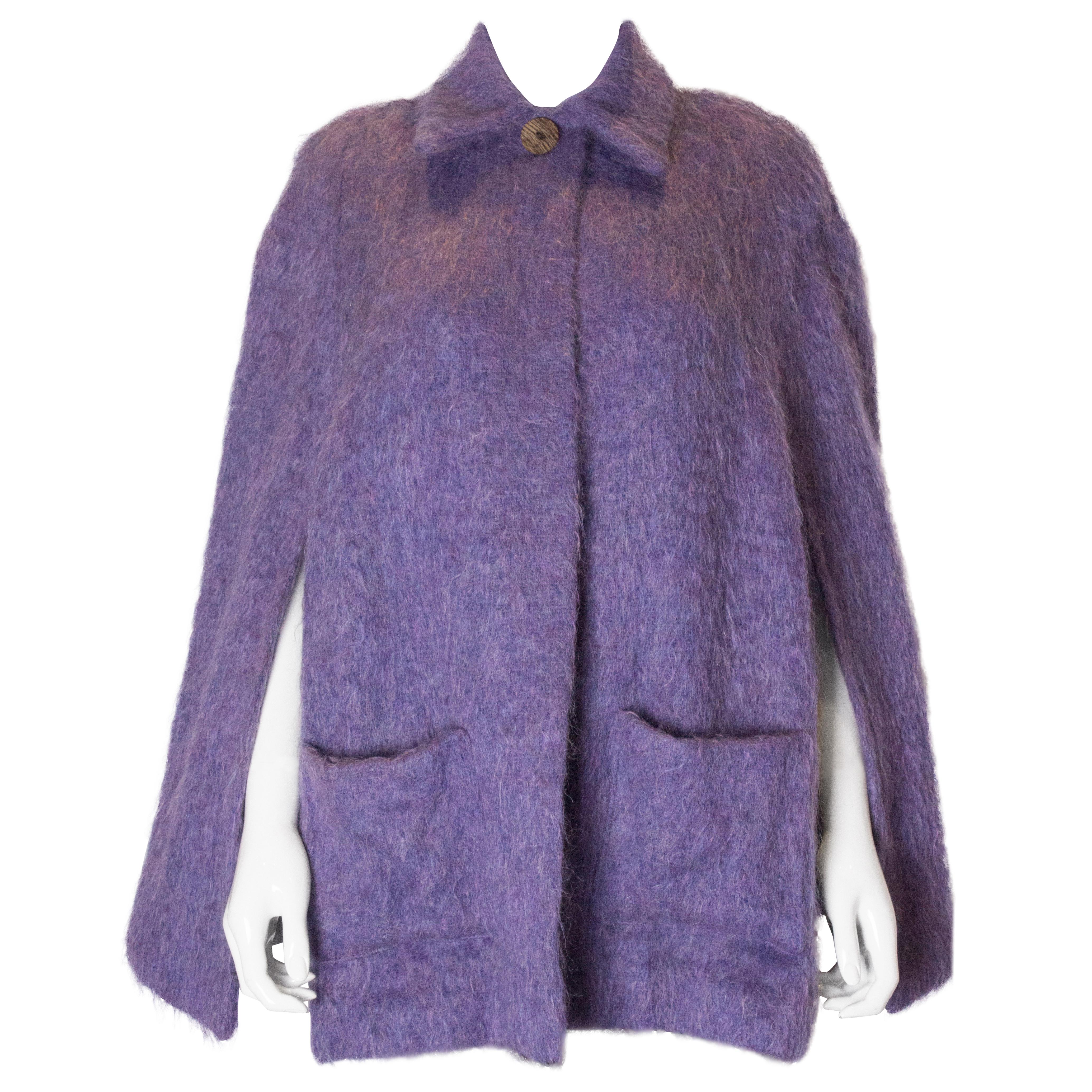 Vintage Lavender Mohair Cape For Sale