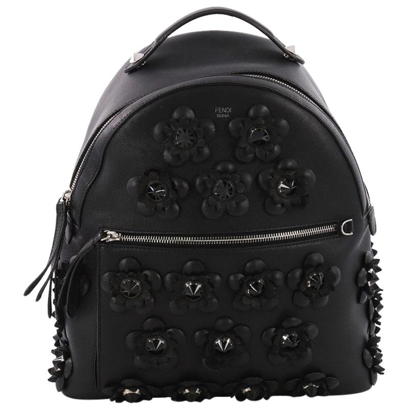 Fendi By The Way Flowerland Backpack Embellished Leather Medium