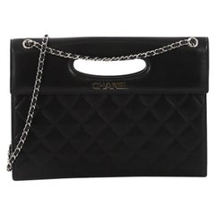 Chanel Delivery Cutout Handle Bag Quilted Lambskin Large
