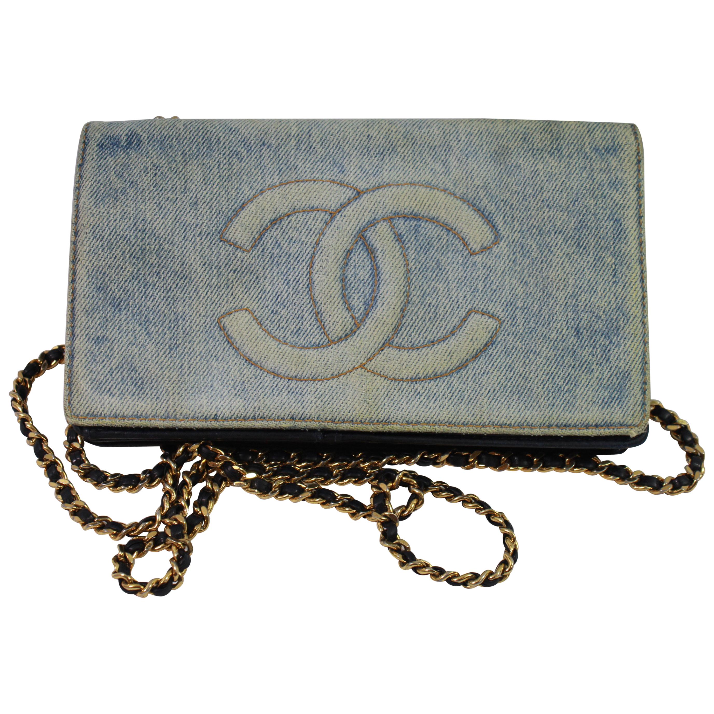 Vintage 1996 Chanel  WOC in Blue denim