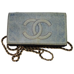 Vintage 1996 Chanel  WOC in Blue denim