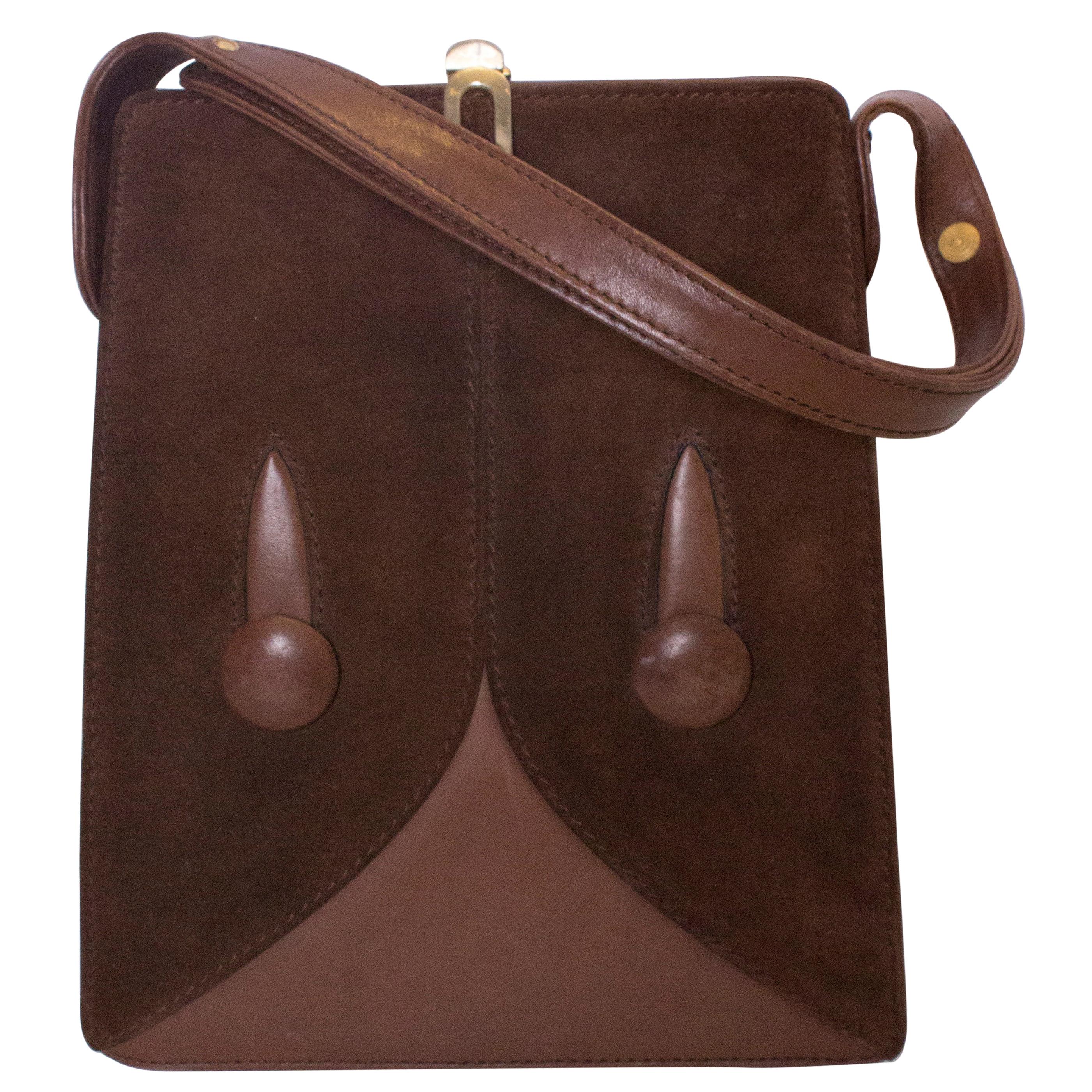 Vintage Brown Suede and Leather Bag