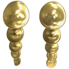Robert Lee Morris Articulated matte gold earrings 1980s