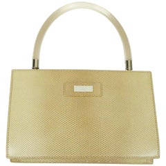 Gucci Tan Lizard Purse w/ Plastic Handle 