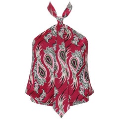 ALEXANDER McQUEEN S/S 2001 "Voss" Paisley Print Halter Necktie Top