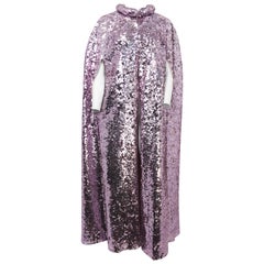 Vintage 1960s Pink Sequin Full Length Cape