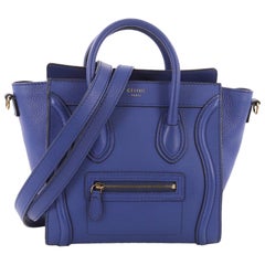 Celine Luggage Handbag Grainy Leather Nano