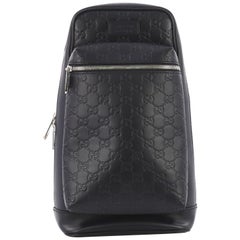 Gucci Signature Slim Crossbody Bag Guccissima Leather Small