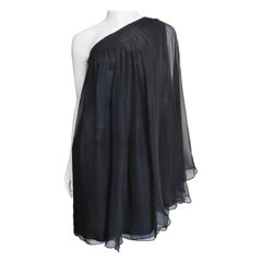John Galliano for Christian Dior One Shoulder Silk Dress