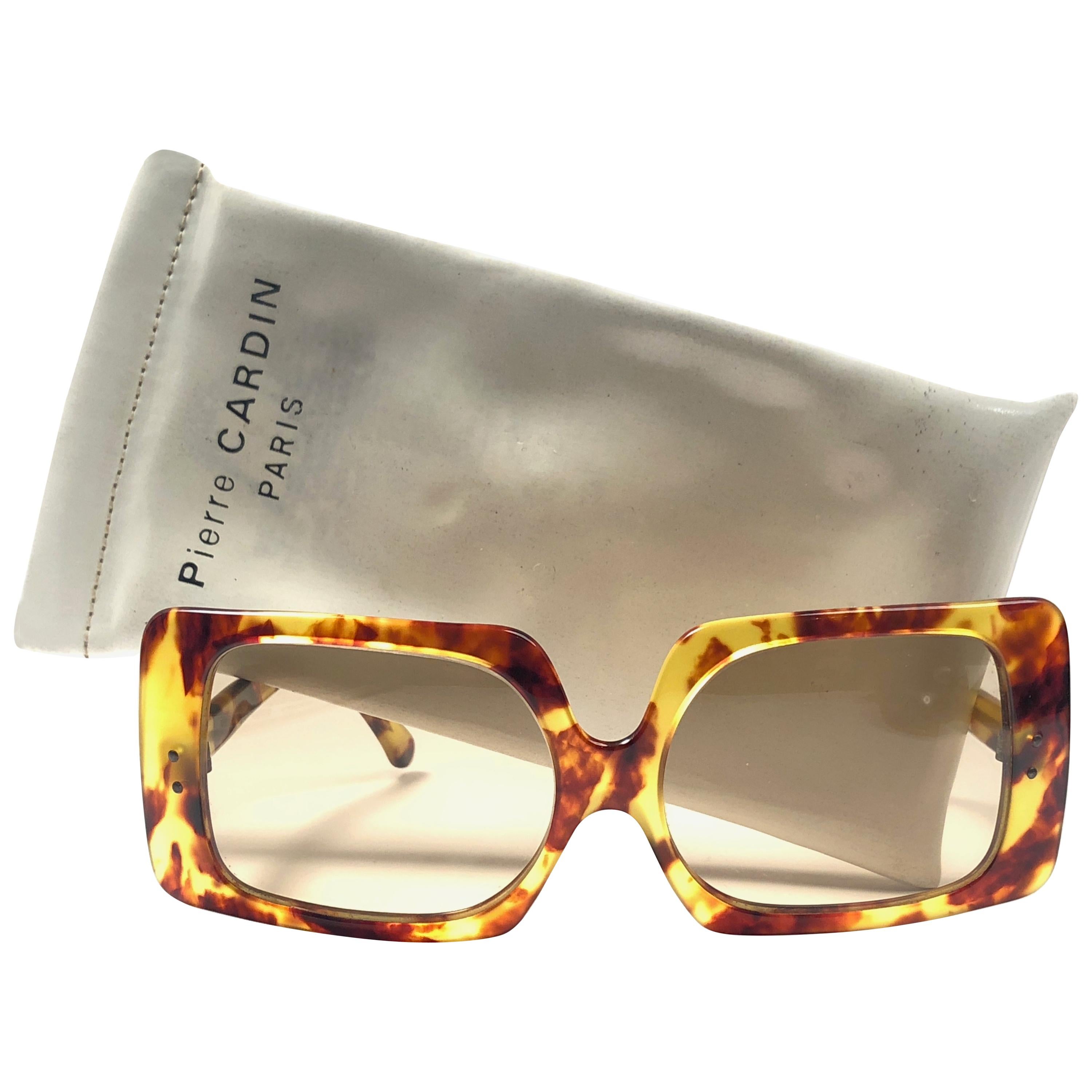 Vintage Pierre Cardin Light Tortoise Brown Lens 1960's Sunglasses