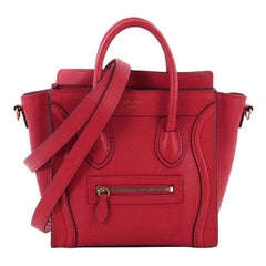 Celine Luggage Handbag Grainy Leather Nano