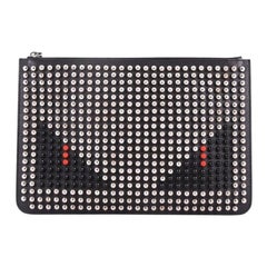 Fendi Monster Pouch Studded Leather Medium