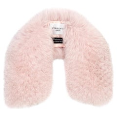 Verheyen London Peter Pan Collar in Pastel Rose Pink Fox Fur and lined in silk