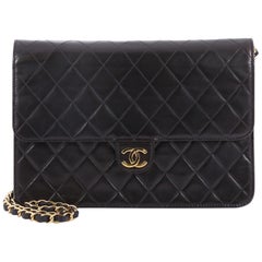 Chanel Vintage Clutch with Chain Quilted Leather Medium