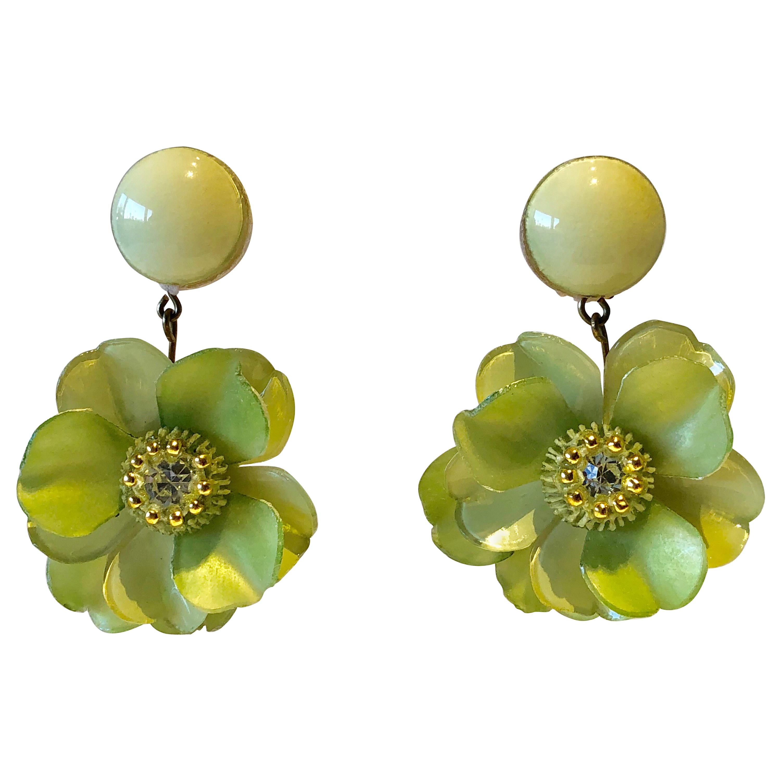 Oversized Flower Statement Earrings by Cilea Paris 