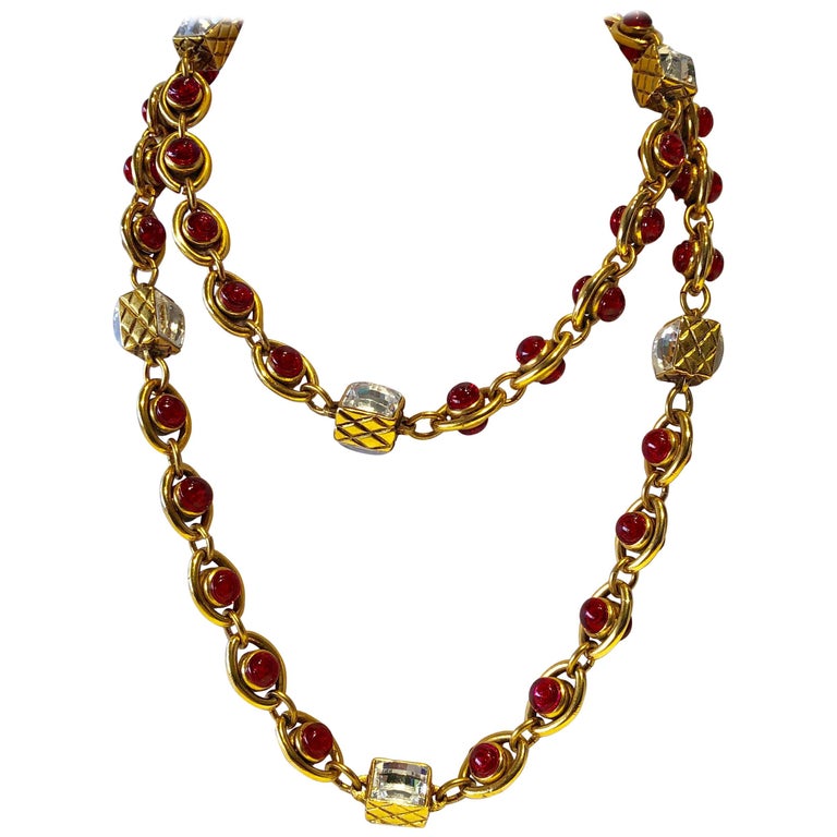 Seltene Vintage Chanel 1980er Jahre Byzantinische Diamant Statement Halskette 1