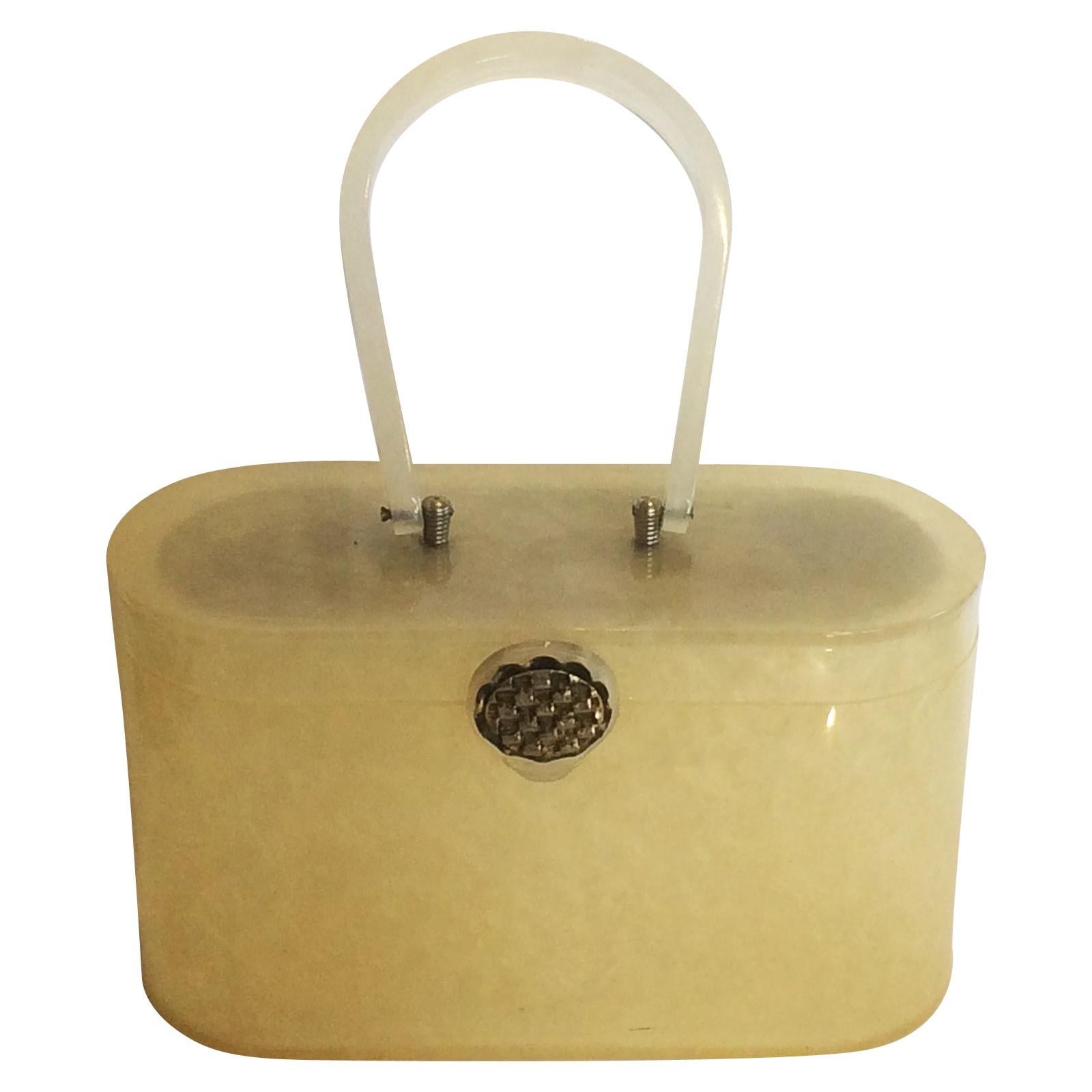 1950s Wilardy Marbelised Lemon Lucite handbag Purse