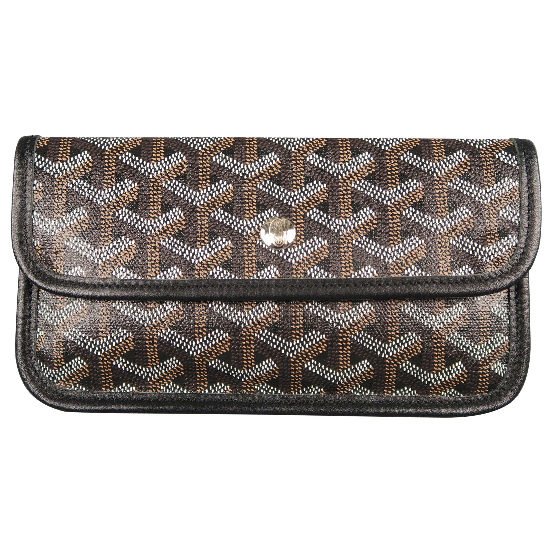 GOYARD Black Coated Monogram Canvas St. Louis Pouch