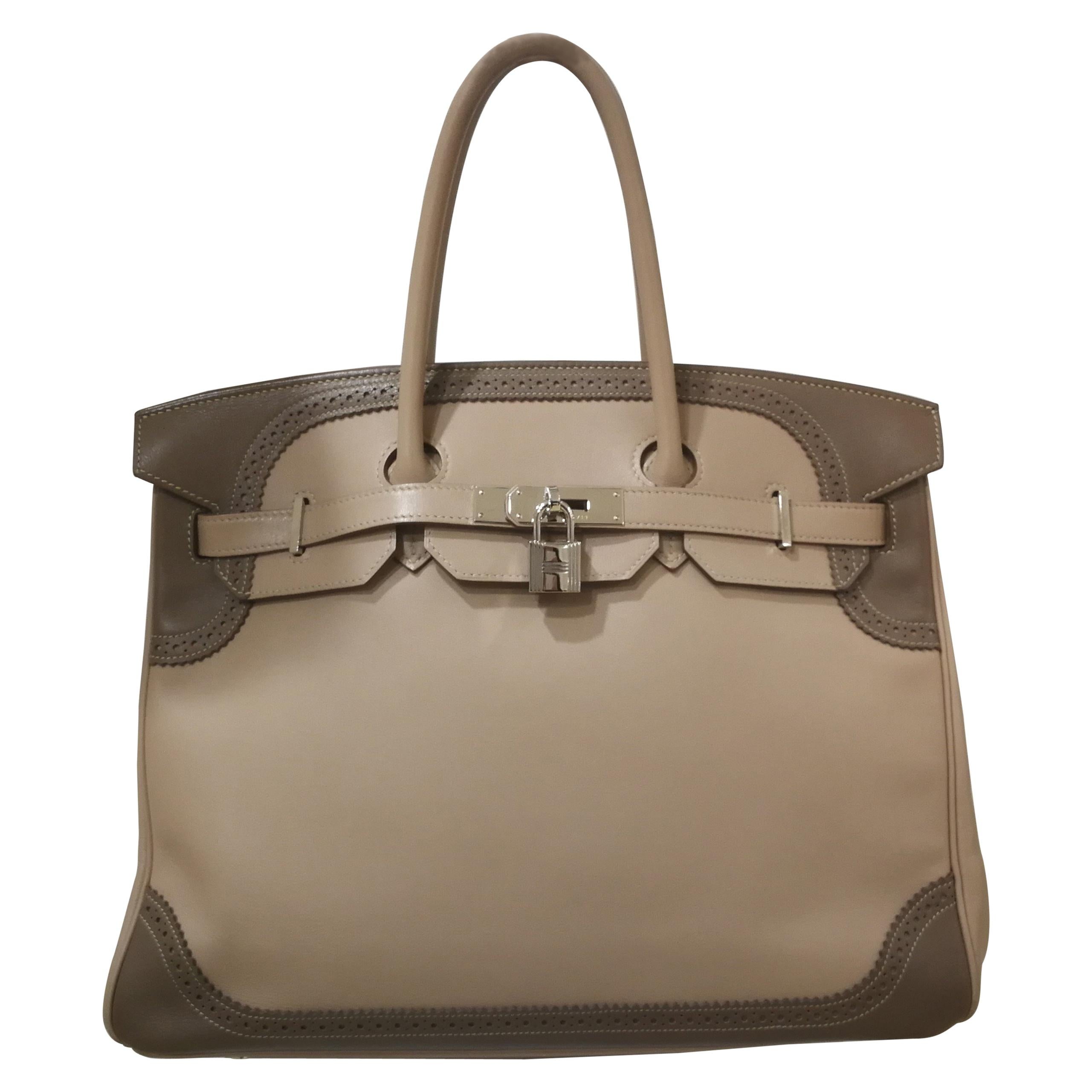 Hermès Argile Etoupe Birkin Ghillies Bag