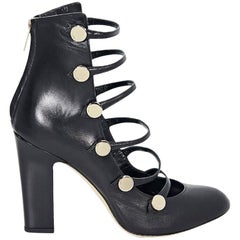 Black Jimmy Choo Leather Venice Ankle Boots
