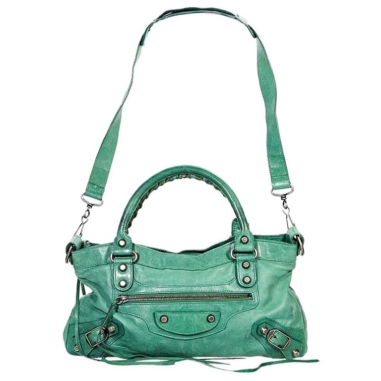 Green Balenciaga Motorcross Classic First Bag For At 1stdibs Green Balenciaga Motorcross Classic First Bag For