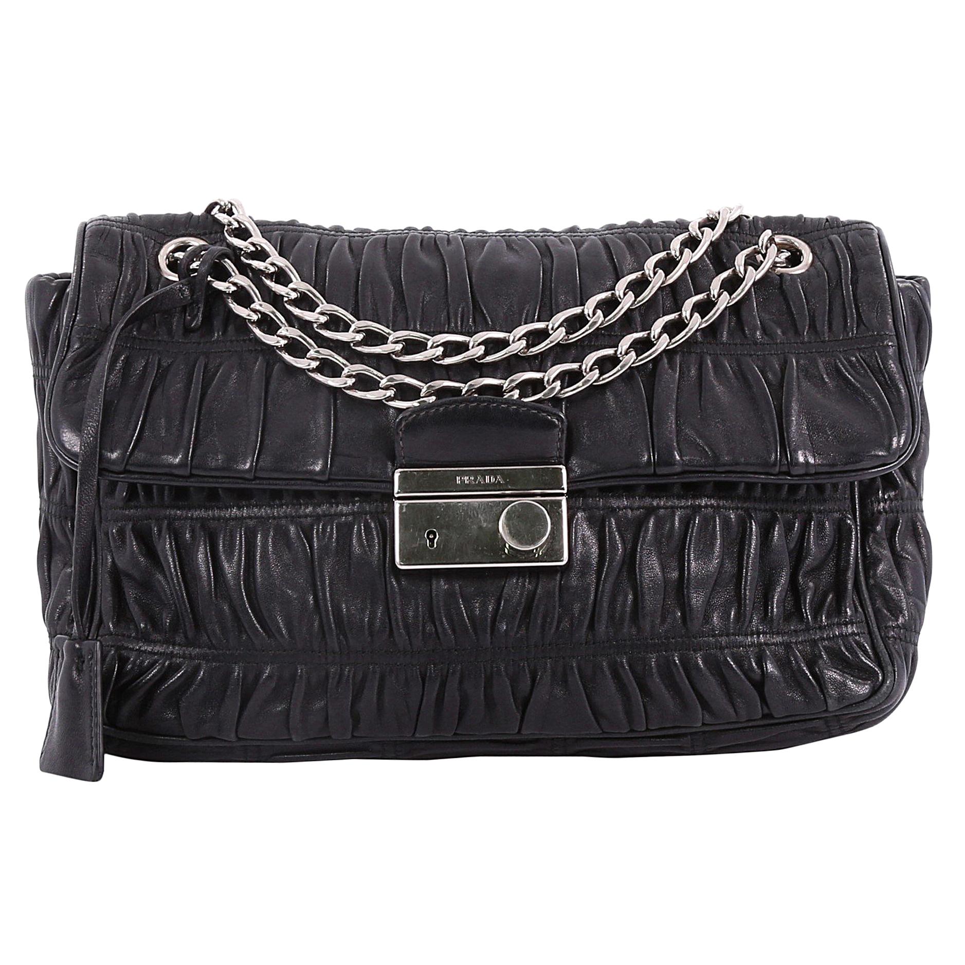 Prada Gaufre Flap Shoulder Bag Nappa Leather Medium