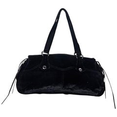 Black Prada Velvet Shoulder Bag