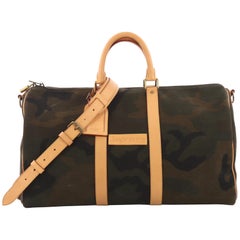 Louis Vuitton Keepall Bandouliere Bag Limited Edition Supreme Camouflage Canvas 