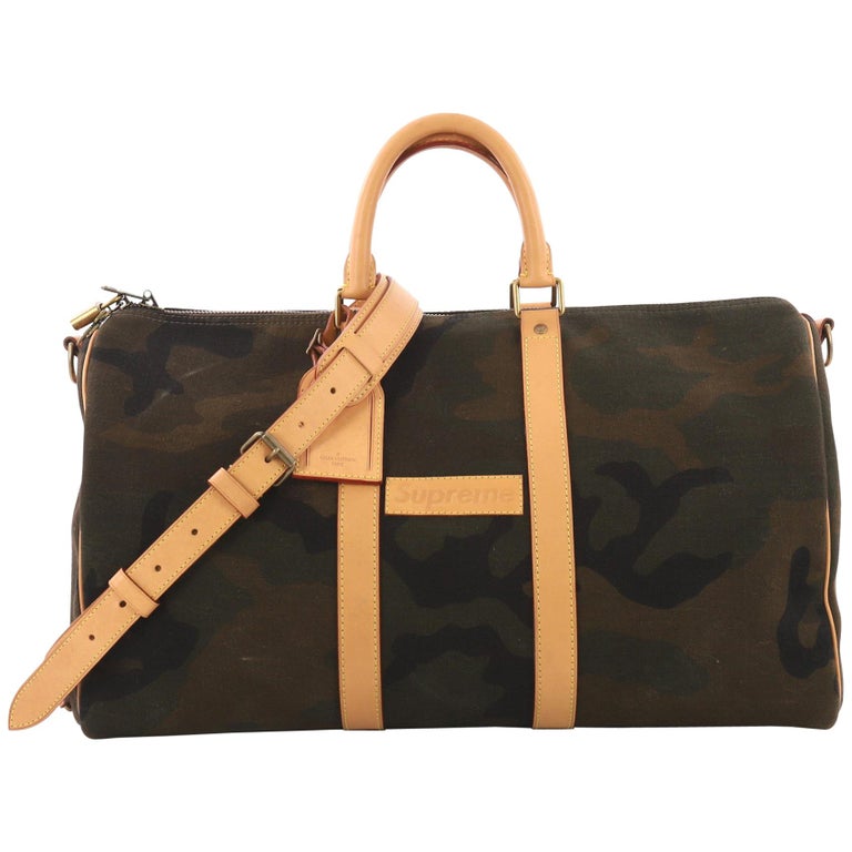 Louis Vuitton Keepall Bandouliere Bag Limited Edition Supreme Camouflage Canvas at 1stdibs