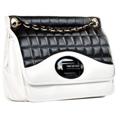 Chanel Two Tone Black and White Flap Bag Rare Limited Edition 