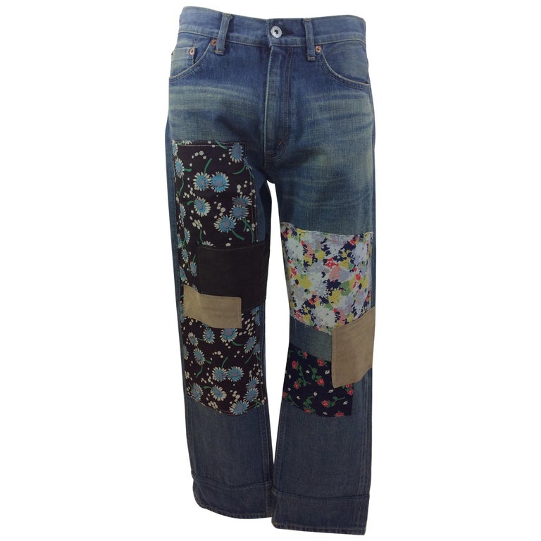 Junya Watanabe Denim Patch Jeans For Sale at 1stDibs