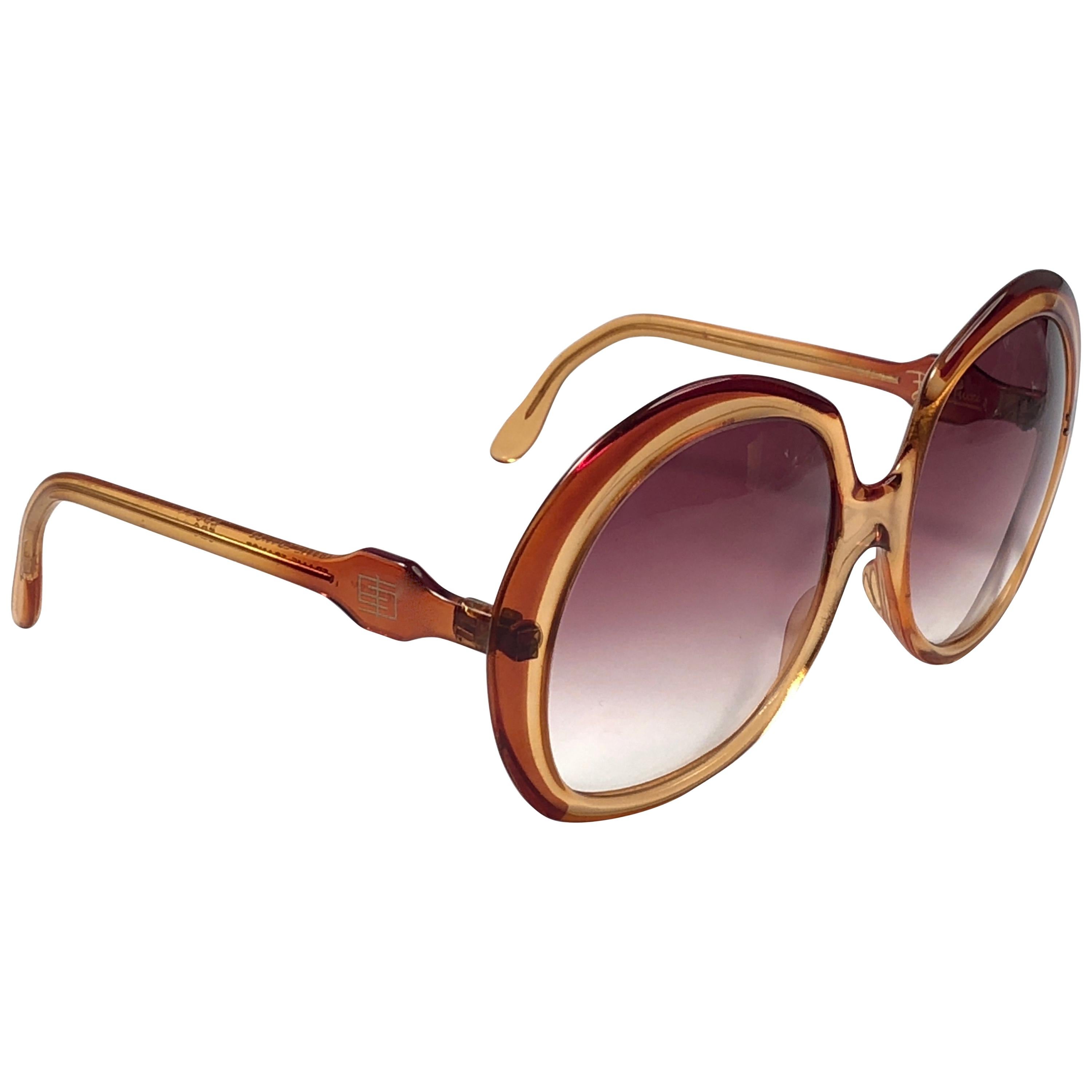Vintage Emilio Pucci Amber Translucent Oversized  Sunglasses France
