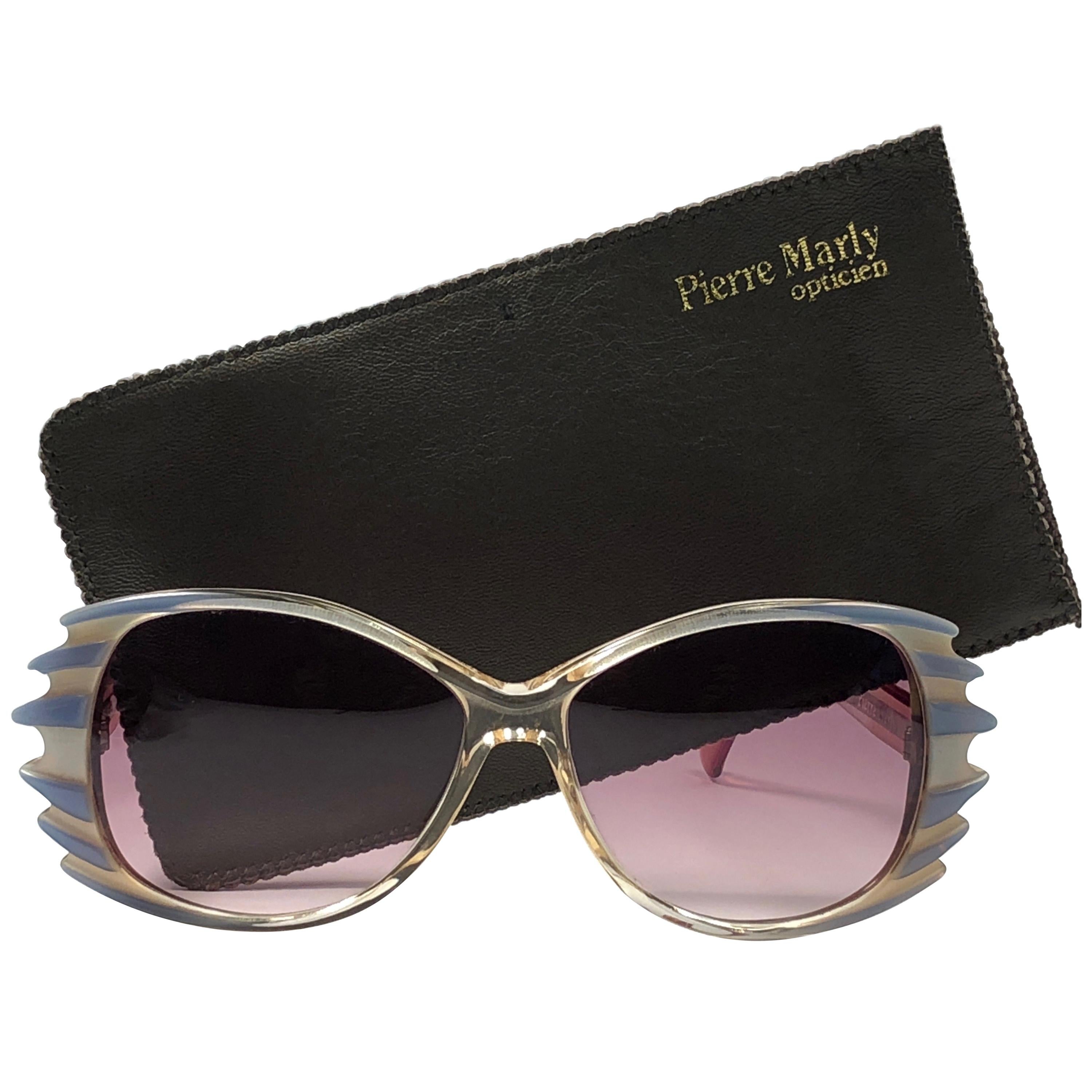 New Vintage Rare Pierre Marly " Rush " Small Avantgarde 1960 Sunglasses For Sale