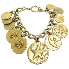 Yves Saint Laurent YSL 1980s Vintage Charm Bracelet 