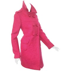 Pedigree Prada Fuschia Wool/Mohair Double Breasted Coat