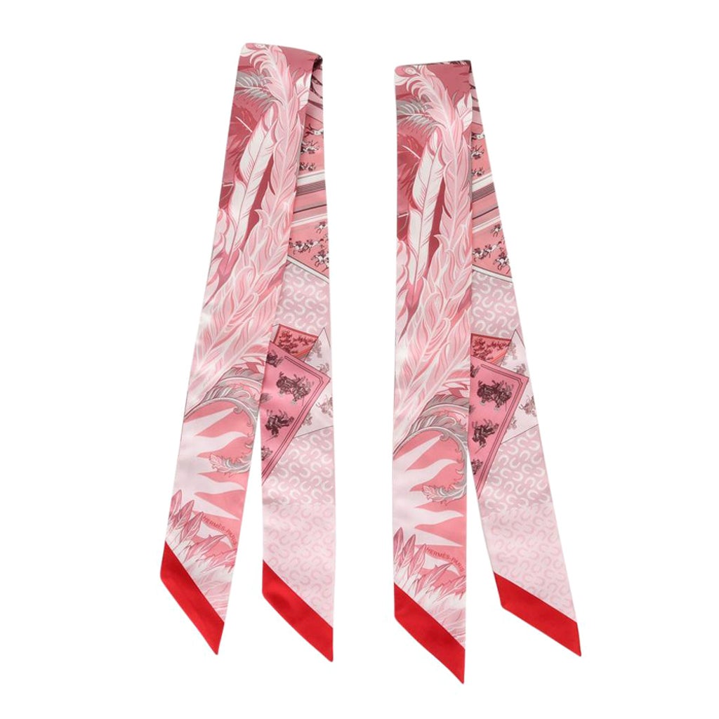 Hermes Twilly Cheval Phoenix Pink Color Way Set of 2