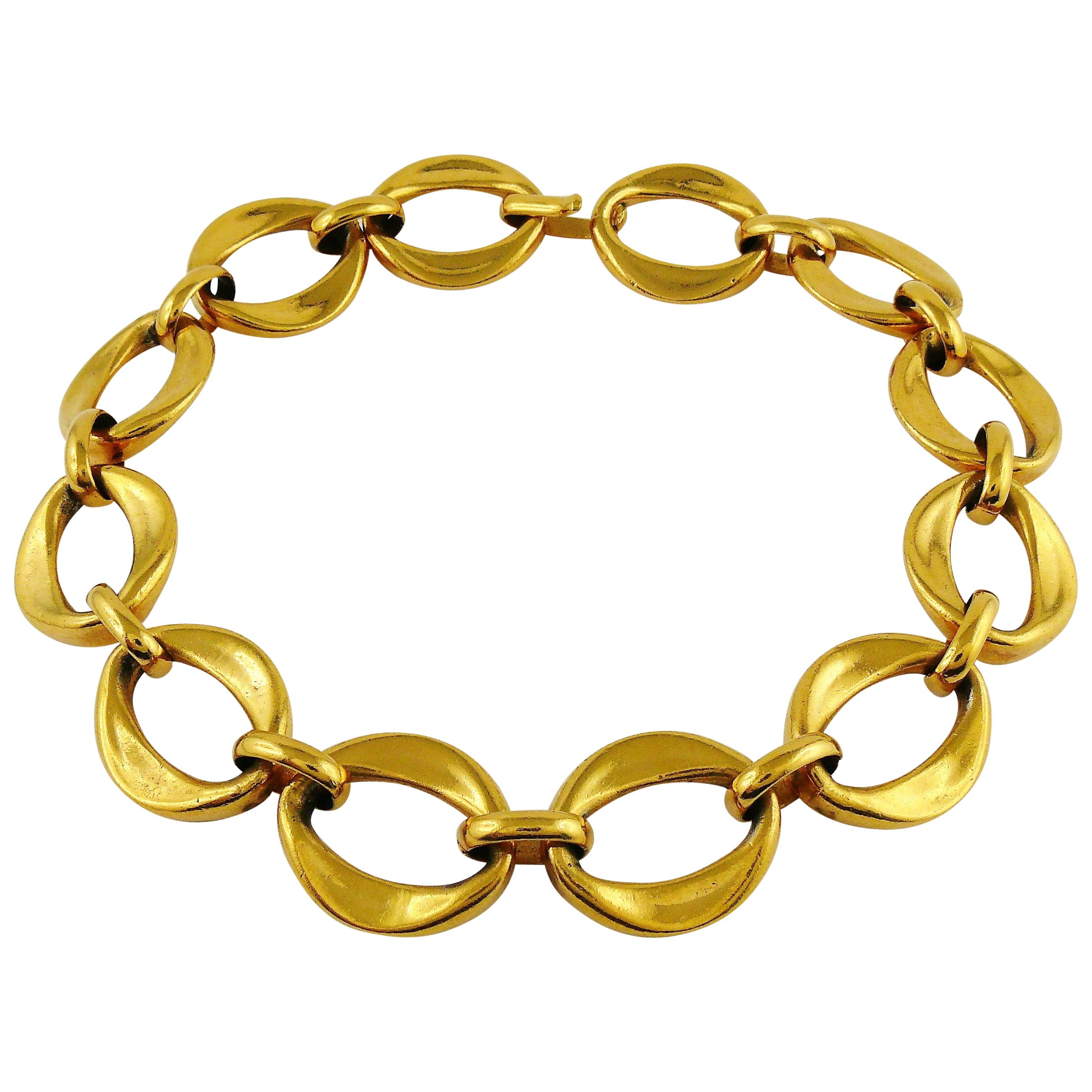 Chanel Vintage Gold Toned Chain Link Necklace